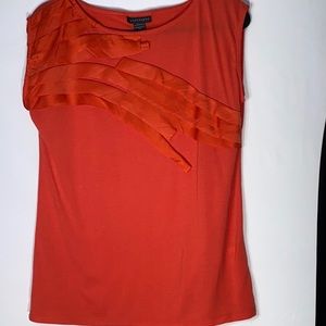 Apostrophe Sleeveless Orange Blouse with Asymmetrical design Size  M